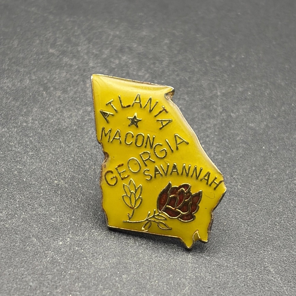 Georgia State Outline Atlanta‎ Macon Savannah Lapel Hat Pin
